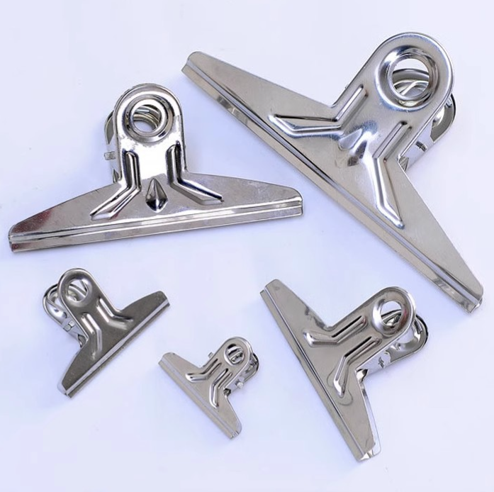Kẹp thép không gỉ kẹp văn phòng phẩm hồ sơ nhỏ kẹp lưu trữ đuôi dài cố định chắc chắn L1721
