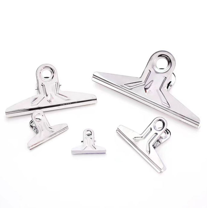 Kẹp thép không gỉ kẹp văn phòng phẩm hồ sơ nhỏ kẹp lưu trữ đuôi dài cố định chắc chắn L1721