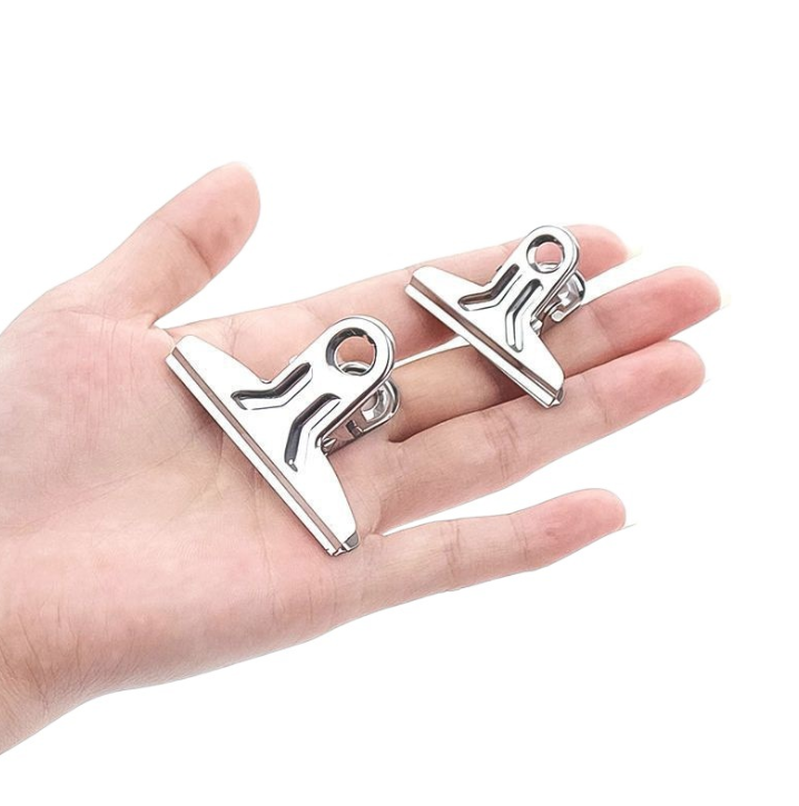 Kẹp thép không gỉ kẹp văn phòng phẩm hồ sơ nhỏ kẹp lưu trữ đuôi dài cố định chắc chắn L1721