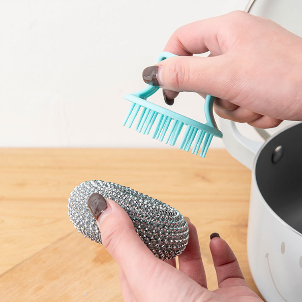 Bàn Chải bóng thép chà xoong nồi có tay cầm bàn chải vệ sinh chén bát vệ sinh nhà bếp L0221