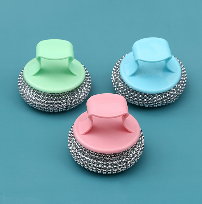 Bàn Chải bóng thép chà xoong nồi có tay cầm bàn chải vệ sinh chén bát vệ sinh nhà bếp L0221