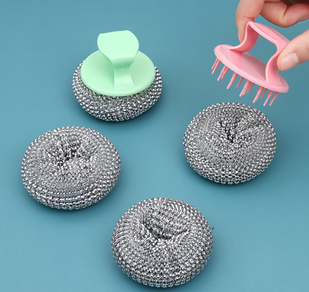 Bàn Chải bóng thép chà xoong nồi có tay cầm bàn chải vệ sinh chén bát vệ sinh nhà bếp L0221