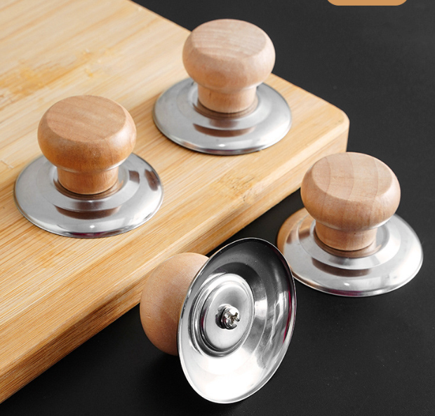 Núm nắp nồi vung nồi bằng gỗ thay thế nắp nồi đậy đa năng nắp chống bỏng khi mở nắpL0232