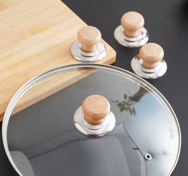 Núm nắp nồi vung nồi bằng gỗ thay thế nắp nồi đậy đa năng nắp chống bỏng khi mở nắpL0232