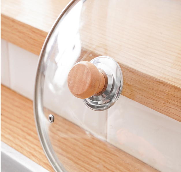 Núm nắp nồi vung nồi bằng gỗ thay thế nắp nồi đậy đa năng nắp chống bỏng khi mở nắpL0232