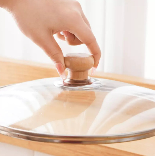 Núm nắp nồi vung nồi bằng gỗ thay thế nắp nồi đậy đa năng nắp chống bỏng khi mở nắpL0232