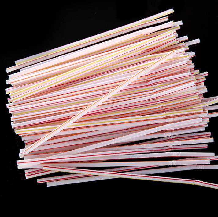 Ống hút nhựa dùng một lần nhiều màu có đầu cong dùng cho nước trái cây, sữa đậu nành L0254