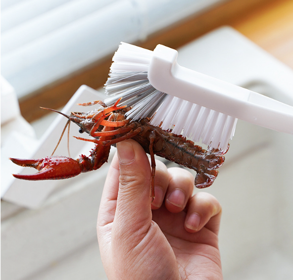 Bàn chải vệ sinh cốc trắng xám cán dài cọ vệ sinh nắp cốc gia dụng cọ vệ sinh hải sản tôm cua ghẹ L0311