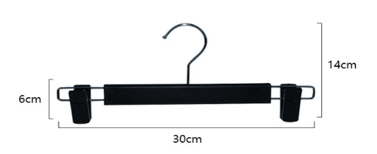 Giá treo quần bằng nhựa đen kẹp quần áo cửa hàng có kẹp móc treo đồ L0321