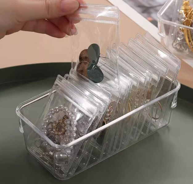 Sét 20 Túi Zip trong suốt đựng đồ trang sức chống oxy hóa đựng bông tai vòng cổ nhẫn đồng hồ L0331