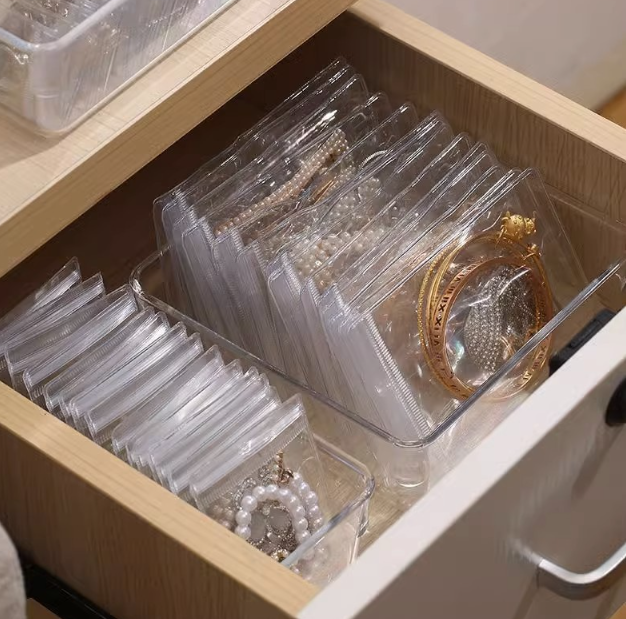 Sét 20 Túi Zip trong suốt đựng đồ trang sức chống oxy hóa đựng bông tai vòng cổ nhẫn đồng hồ L0331