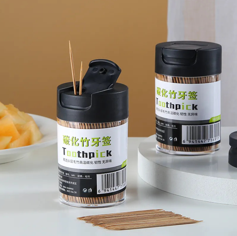 Hộp 500 chiếc tăm tre carbon tăm xỉa răng nhà hàng quán ăn dùng một lần tăm tre 2 đầu L0332