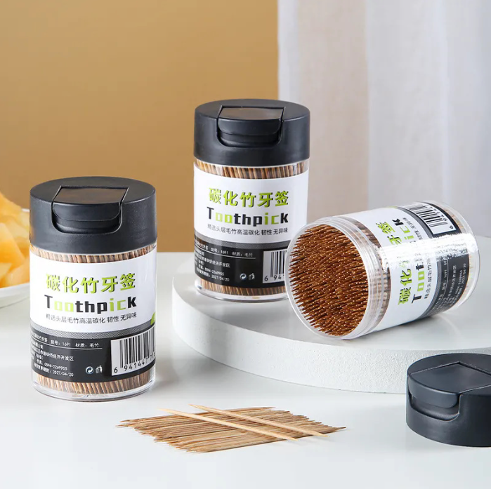 Hộp 500 chiếc tăm tre carbon tăm xỉa răng nhà hàng quán ăn dùng một lần tăm tre 2 đầu L0332