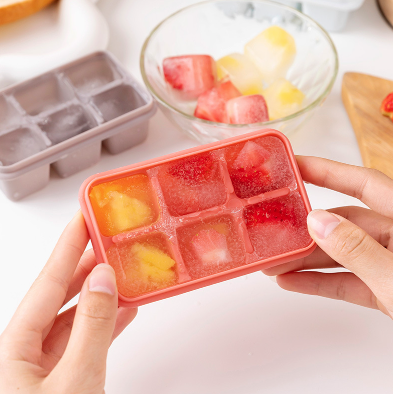 Khuôn làm đá viên 6 viên silicone mùa hè khay đựng đá gia đình hộp đựng đá khuôn làm đá viên L1624