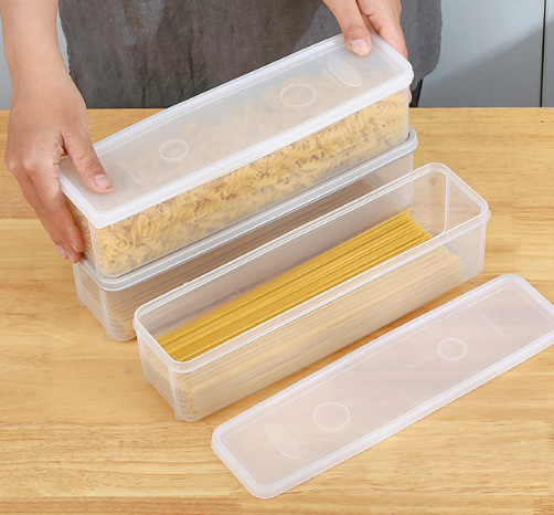 Hộp đựng mì ý dài hộp đựng mì tươi cỡ lớn hình chữ nhật hộp đựng thực phẩm bảo quản tủ lạnh L0351