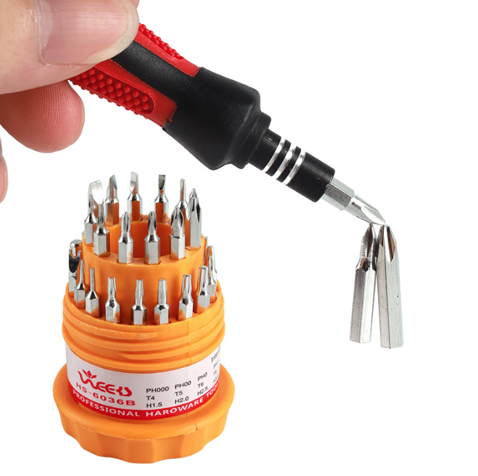 Bộ Tua vít đa năng 31 món trong 1 tháo lắp kết hợp dụng cụ sửa chữa di động đa năng nhỏ gọn L0412