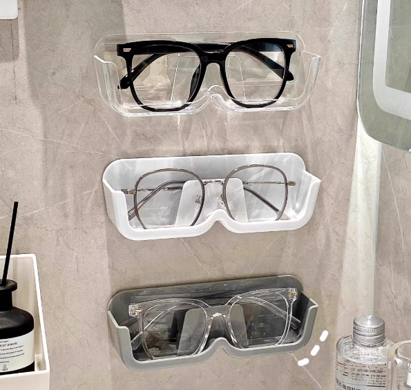 Giá để kính dán tường hộp đựng kính không đục lỗ gắn tường kệ đựng kính ngăn nắp đầu giường L0421