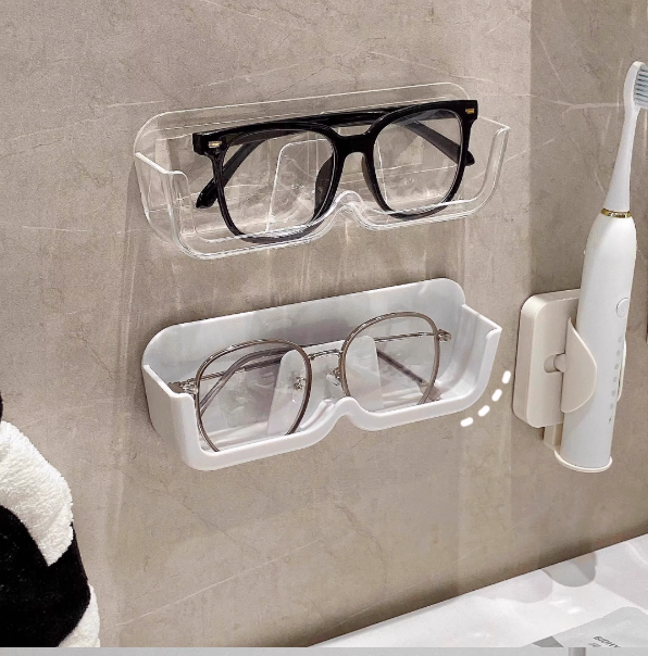 Giá để kính dán tường hộp đựng kính không đục lỗ gắn tường kệ đựng kính ngăn nắp đầu giường L0421