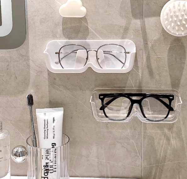 Giá để kính dán tường hộp đựng kính không đục lỗ gắn tường kệ đựng kính ngăn nắp đầu giường L0421