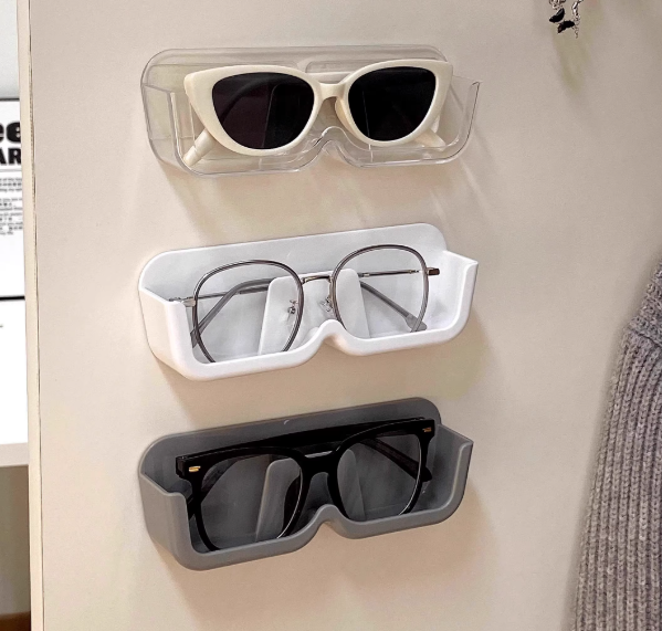 Giá để kính dán tường hộp đựng kính không đục lỗ gắn tường kệ đựng kính ngăn nắp đầu giường L0421