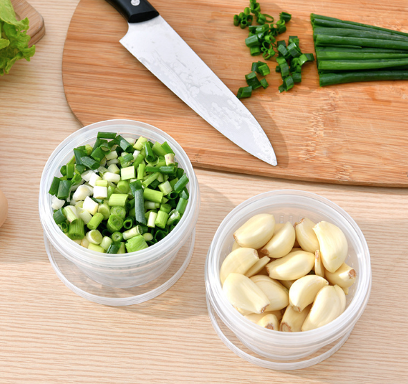 Hộp đựng hành lá nhà bếp hộp đựng thực phẩm hành tây, gừng, tỏi, thoát nước bằng nhựa để tủ lạnh L0441