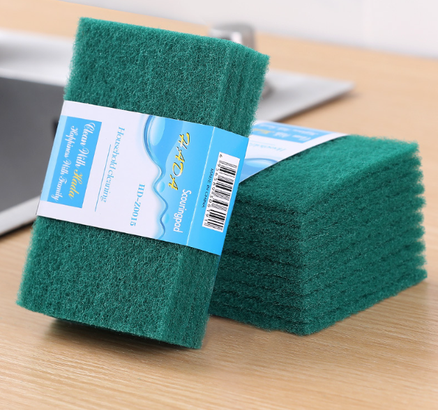Sét 5 Miếng bọt biển nhám Xanh cọ rửa chén bát xoong nồi lau dầu chống dính vệ sinh cọ rửa đa năng L0453