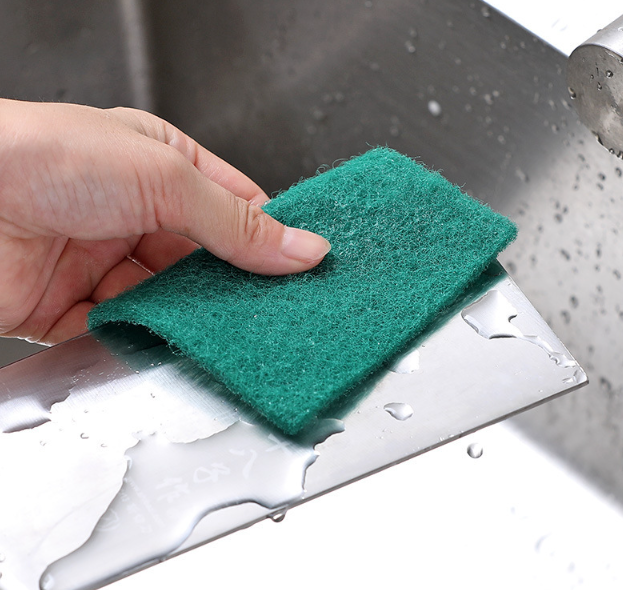 Sét 5 Miếng bọt biển nhám Xanh cọ rửa chén bát xoong nồi lau dầu chống dính vệ sinh cọ rửa đa năng L0453
