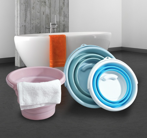 Xô nhựa silicon 10L gấp gọn di động rửa xe hơi câu cá ngoài trời du lịch dã ngoại xô đa năng L0513- 10L