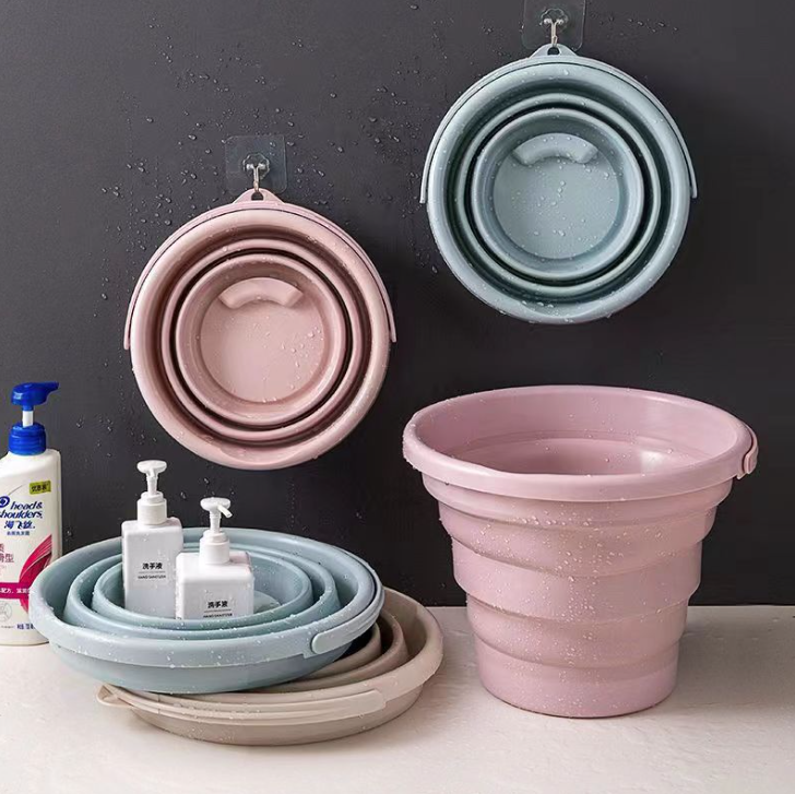 Xô nhựa silicon 10L gấp gọn di động rửa xe hơi câu cá ngoài trời du lịch dã ngoại xô đa năng L0513- 10L