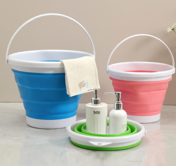 Xô nhựa silicon 10L gấp gọn di động rửa xe hơi câu cá ngoài trời du lịch dã ngoại xô đa năng L0513- 10L