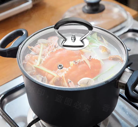 Tay cầm nắp nồi bằng thép không gỉ chống bỏng bằng nhựa dẻo chắc chắn chịu nhiệt độ cao L0531