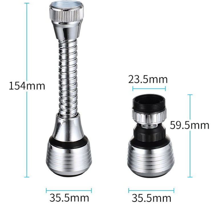 Vòi nước tăng áp xoay 360 độ kim loại, vòi sen phun áp lực mở rộng, bộ lọc tiết kiệm nước L0542/L0543