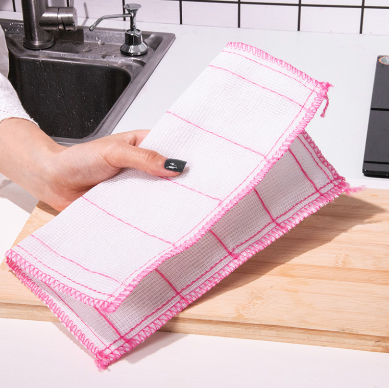 Khăn lau bát đĩa cotton nhiều lớp miếng cọ rửa nhà bếp thấm nước lau bát đĩa  giẻ lau chén dĩa sạch L0544