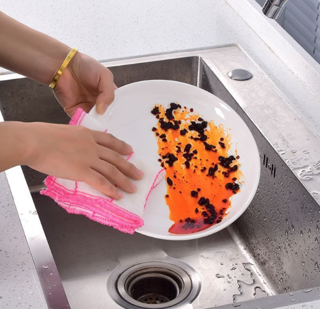 Khăn lau bát đĩa cotton nhiều lớp miếng cọ rửa nhà bếp thấm nước lau bát đĩa  giẻ lau chén dĩa sạch L0544