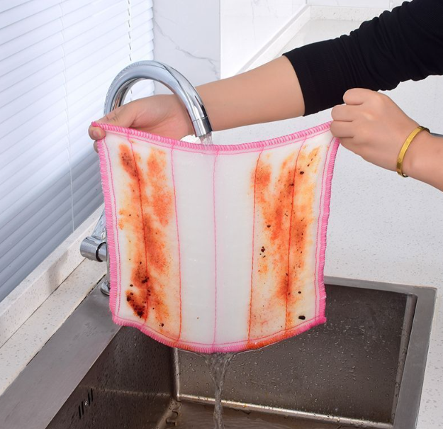 Khăn lau bát đĩa cotton nhiều lớp miếng cọ rửa nhà bếp thấm nước lau bát đĩa  giẻ lau chén dĩa sạch L0544