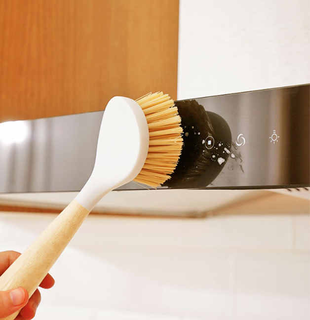 Bàn chải cọ rửa xoong nồi cán gỗ đa năng vệ sinh nhà bếp, cọ rửa nồi rửa bát đĩa L0611