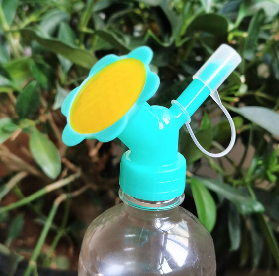 Vòi phun nước hoa hướng dương hai đầu tự động tưới nước làm vườn từ chai đựng đồ uống đã sử dụng L0613