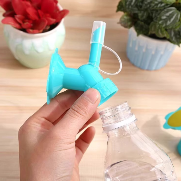 Vòi phun nước hoa hướng dương hai đầu tự động tưới nước làm vườn từ chai đựng đồ uống đã sử dụng L0613