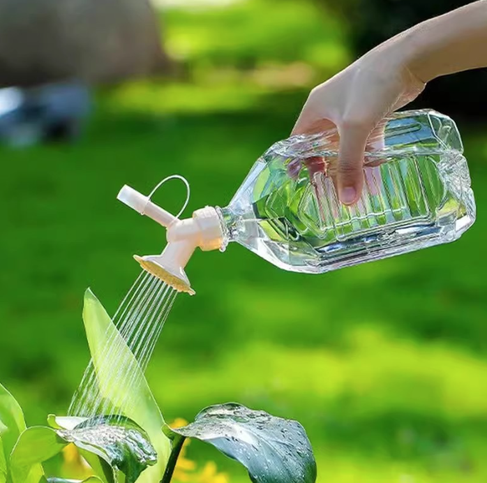 Vòi phun nước hoa hướng dương hai đầu tự động tưới nước làm vườn từ chai đựng đồ uống đã sử dụng L0613