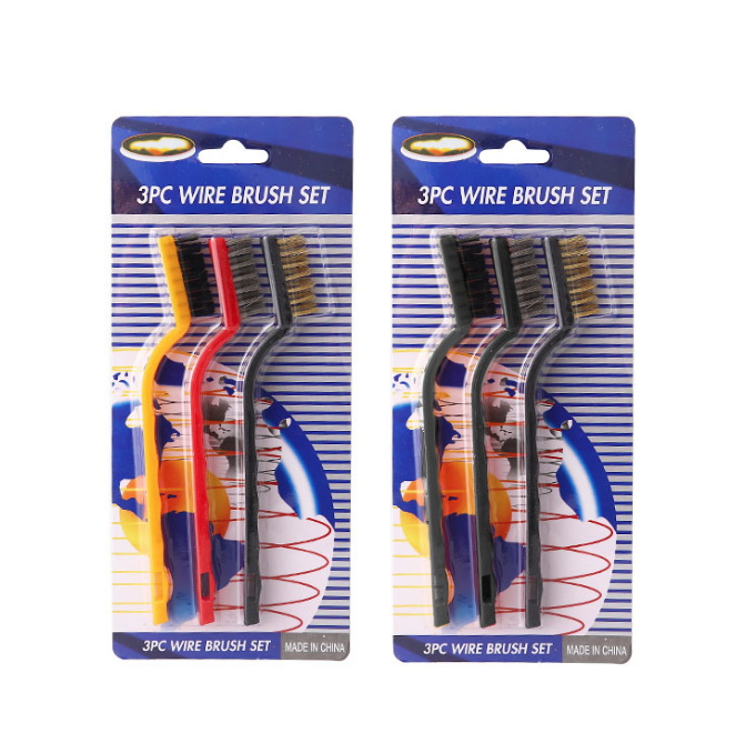 Bộ 3 chổi vệ sinh bếp gas chổi vệ sinh vòi nước khe hở đồ dùng nhà bếp chổi kim loại nhỏ L0624