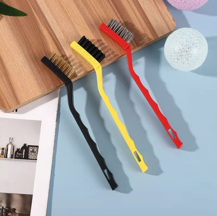 Bộ 3 chổi vệ sinh bếp gas chổi vệ sinh vòi nước khe hở đồ dùng nhà bếp chổi kim loại nhỏ L0624