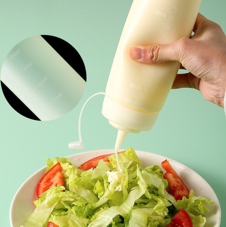 Bình nhựa đựng nước sốt bóp chai nhựa đựng sốt salad chai gia vị tương ớt tương cà bóp miệng nhọn L0631