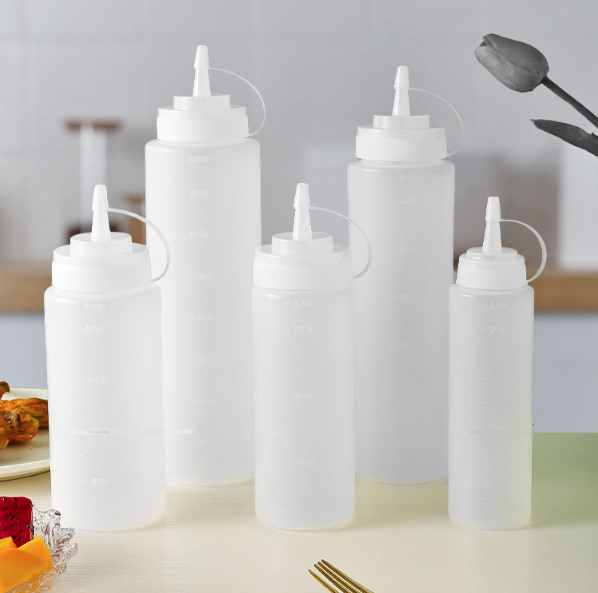 Bình nhựa đựng nước sốt bóp chai nhựa đựng sốt salad chai gia vị tương ớt tương cà bóp miệng nhọn L0631