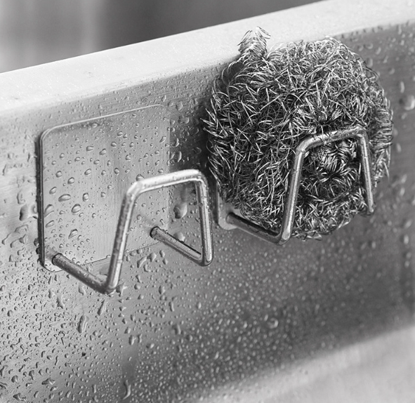 Giá để miếng rửa chén bát khăn lau bằng thép giá để đồ không cần khoan đục lỗ L0653