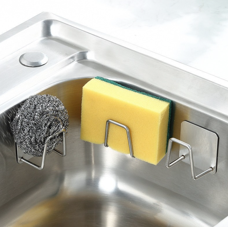 Giá để miếng rửa chén bát khăn lau bằng thép giá để đồ không cần khoan đục lỗ L0653