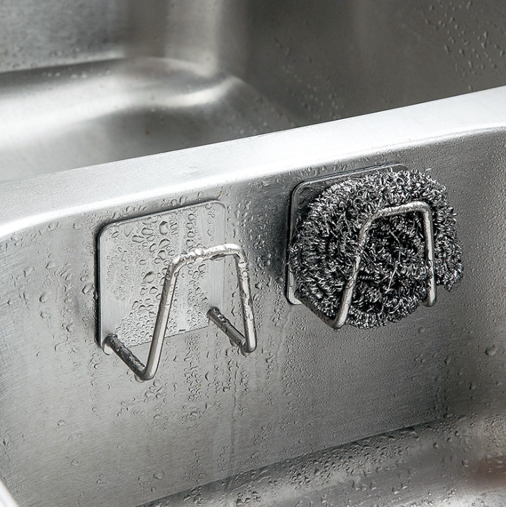 Giá để miếng rửa chén bát khăn lau bằng thép giá để đồ không cần khoan đục lỗ L0653