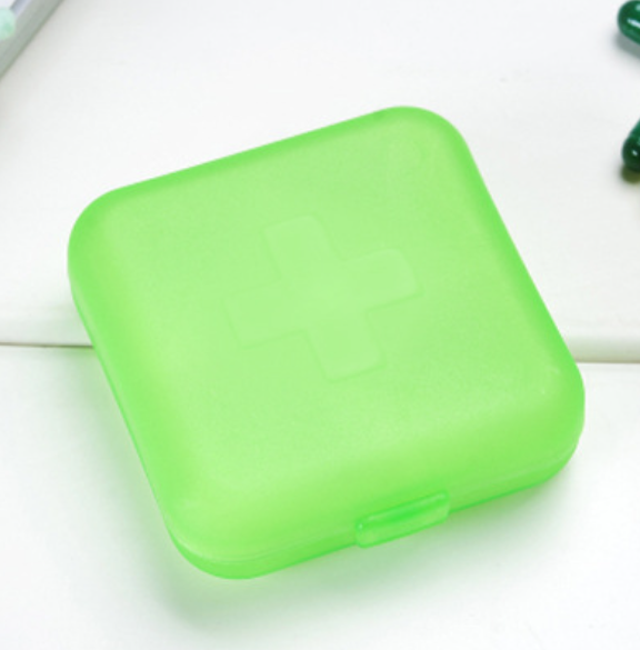 Hộp đựng thuốc 4 ngăn 4 liều bỏ túi  du lịch hình chữ thập bốn ô vuông hộp đựng thuốc mini di động L0731