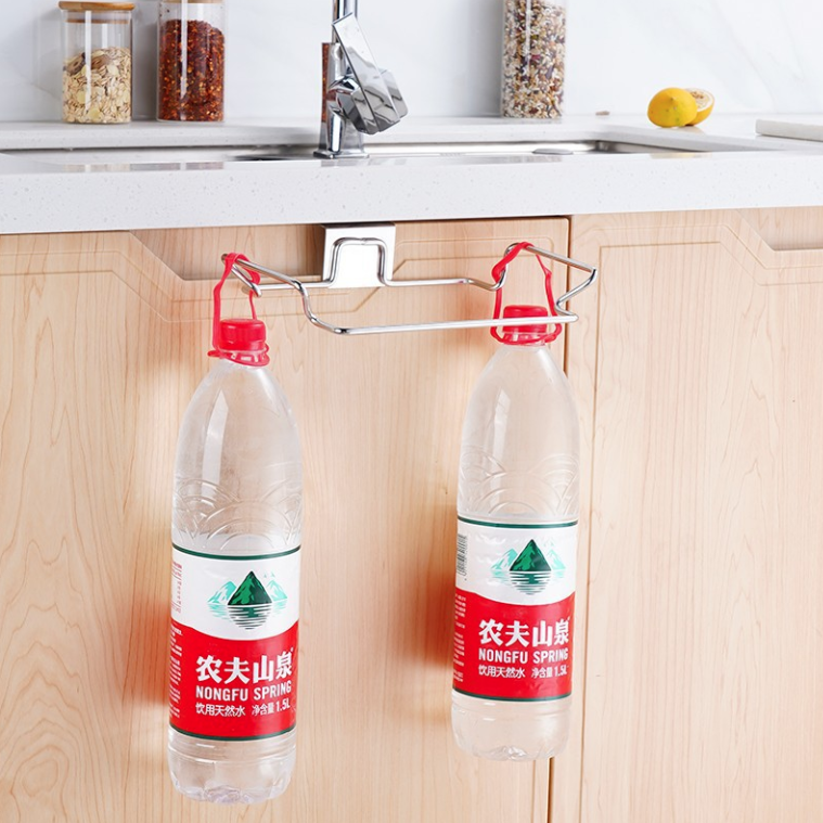 Giá treo túi đựng rác bằng thép không gỉ sáng tạo móc treo đồ phía sau cửa tủ bếp đa năng L0753