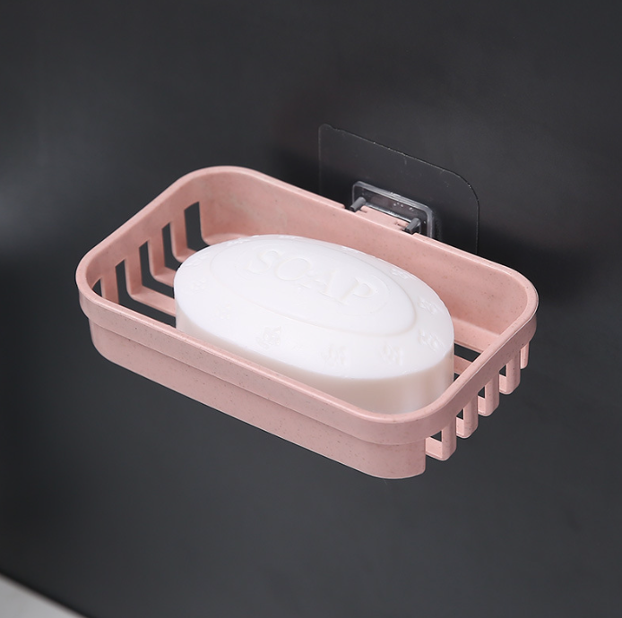 Khay đựng xà phòng nhựa lúa mạch bằng rơm lúa mì, giá đựng xà phòng không đục lỗ  treo tường L0811