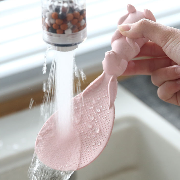 Muỗng nhựa xới cơm hình con thỏ đứng chống dính, vá xúc cơm gia đình hoạt hình L0824